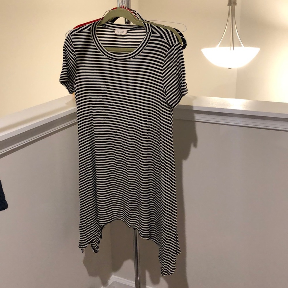 Black and white striped t shirt dress